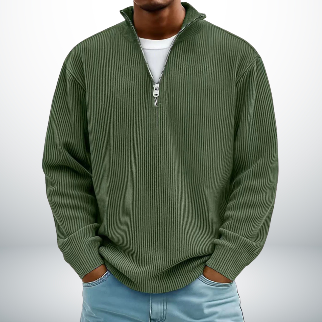 Ethan | Cozy Ribbed Half-Zip Sweater