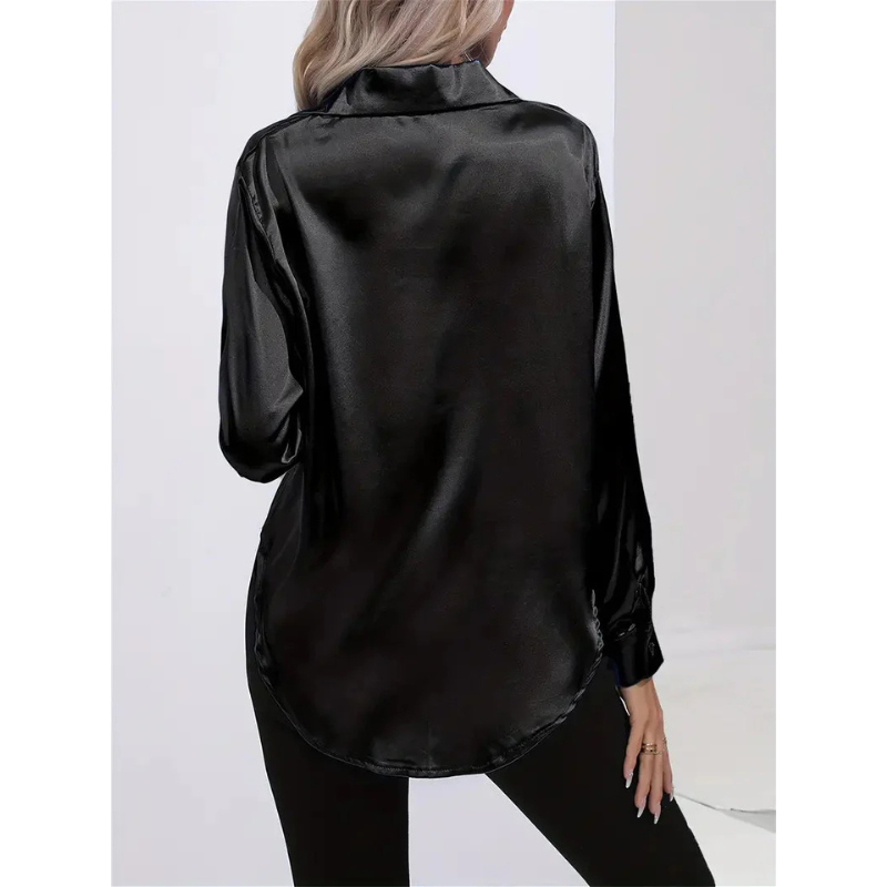 Satijnen Damesblouse met Knopen – Elegant & Tijdloos