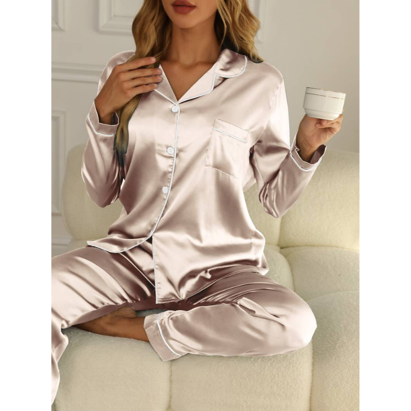 Celeste Luxe Satijnen Pyjamaset voor Dames