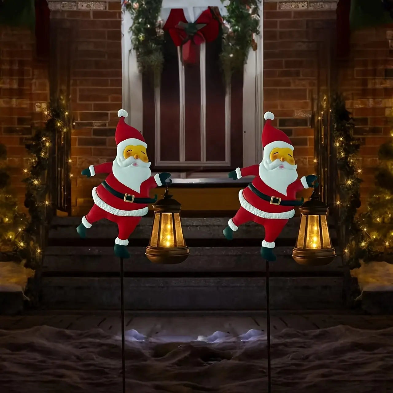 Solar-Powered Santa Lights – Warm LED Garden Pathway Decor | GlowPath TARHUS  Christmas
