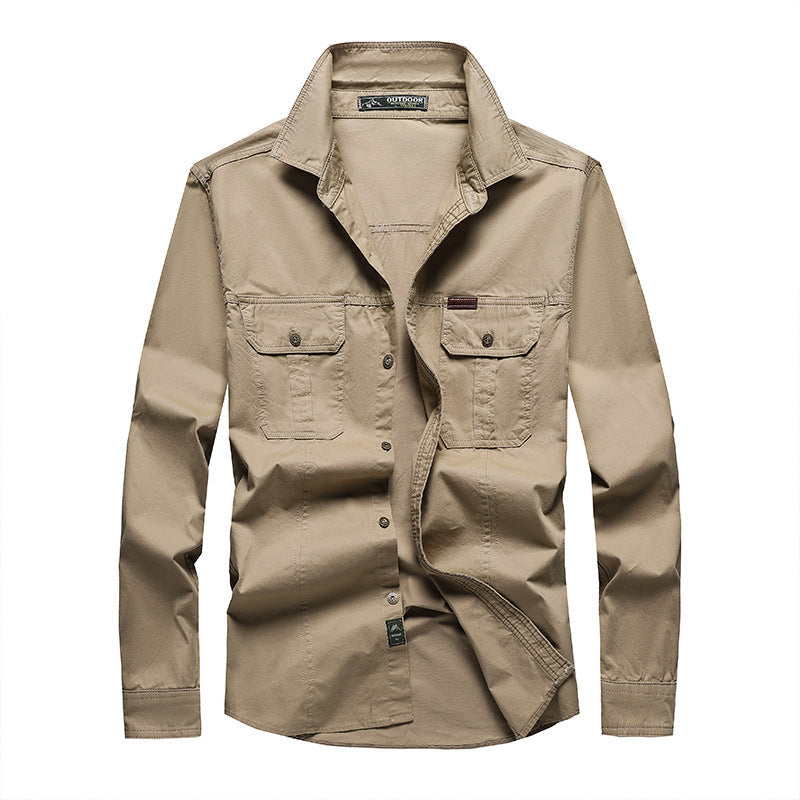 Chemise Cargo à Manches Longues Premium pour Homme – Vêtement de Travail Décontracté à Coupe Ample