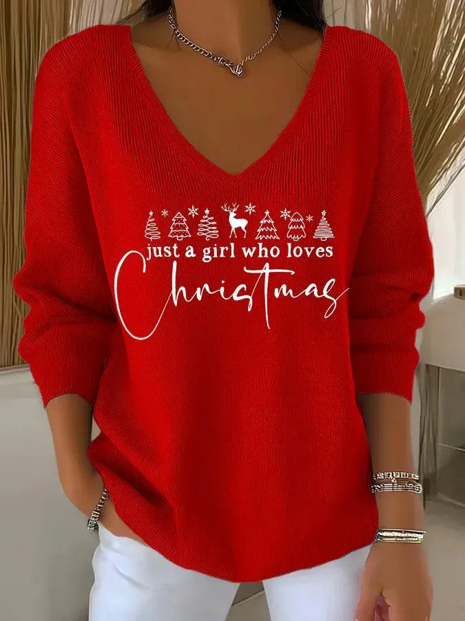 Natalia Christmas™ | Vánoční svetr s brokatovým stromečkem