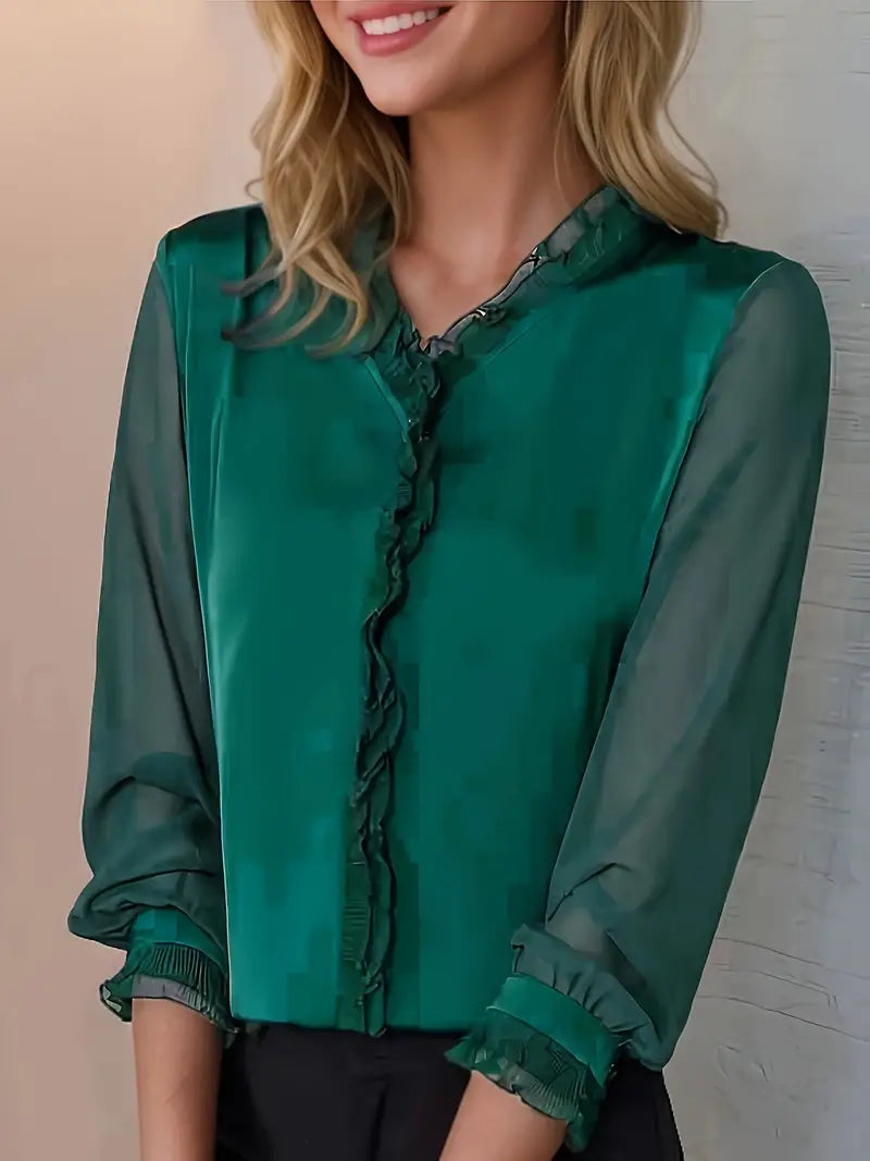 Chemisier Erin pour femmes - Top élégant à manches longues dans des couleurs classiques et une coupe confortable