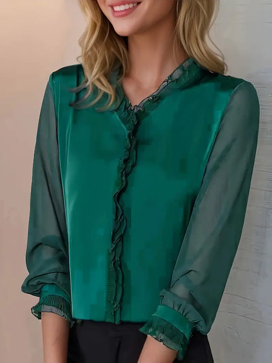 Chemisier Erin pour femmes - Top élégant à manches longues dans des couleurs classiques et une coupe confortable