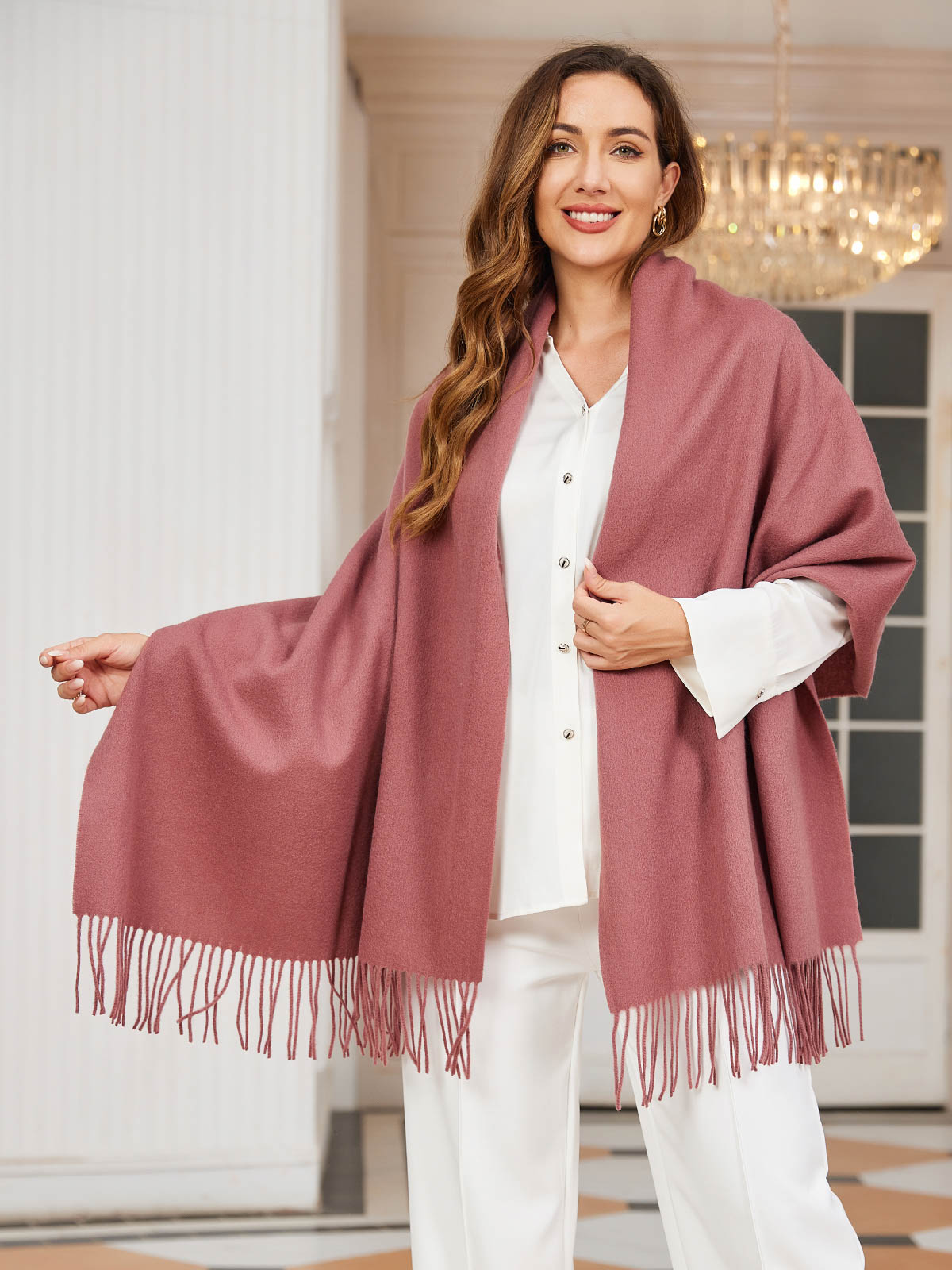 Écharpe Hiver à Franges pour Femme | Idéale pour la Saison Froide