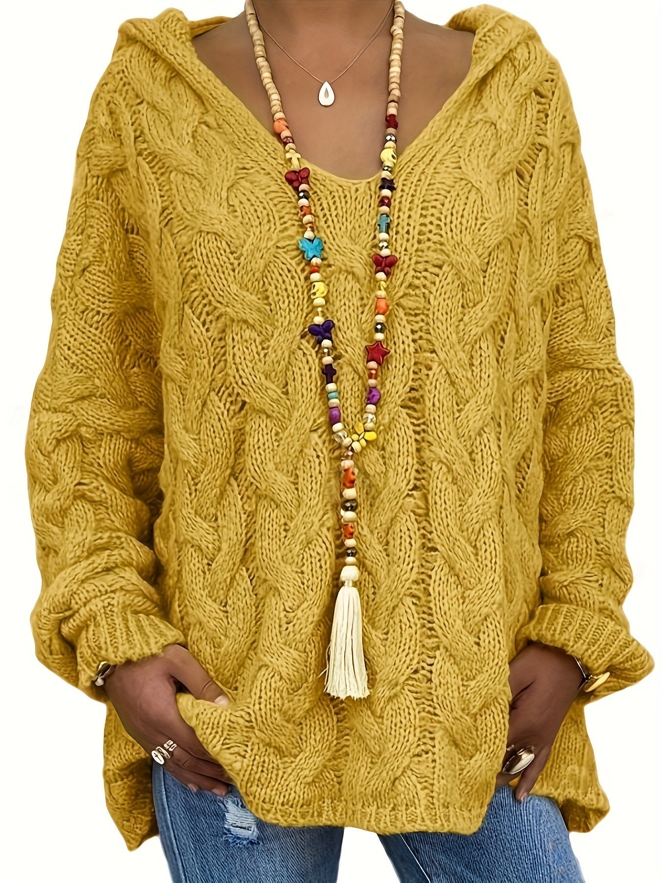 Oralivanne - Pull Élégant Texturé à Encolure V