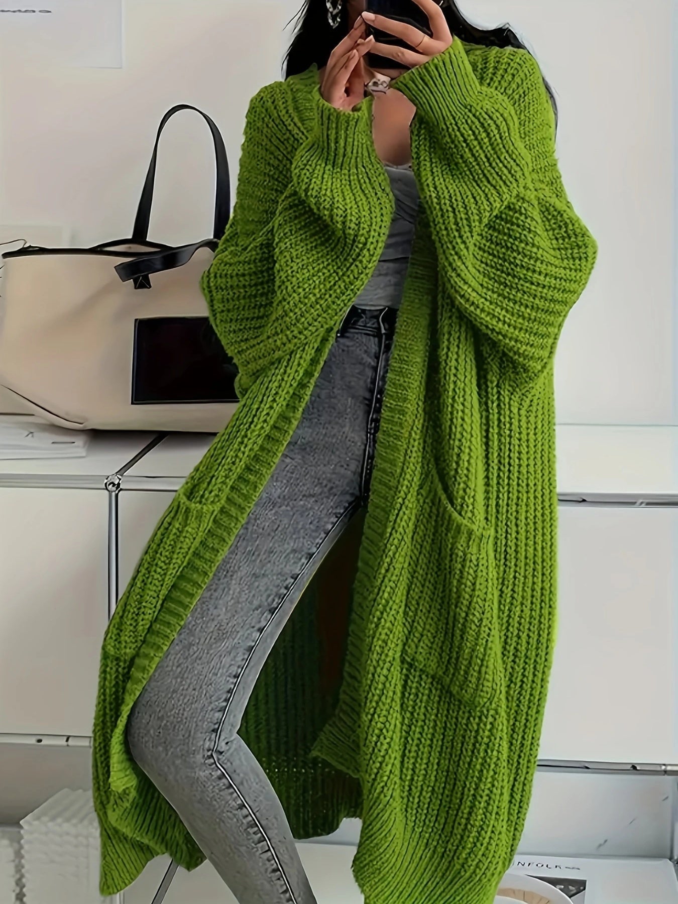 Cardigan Femme Oversize Ouvert – Tricot Long Douillet