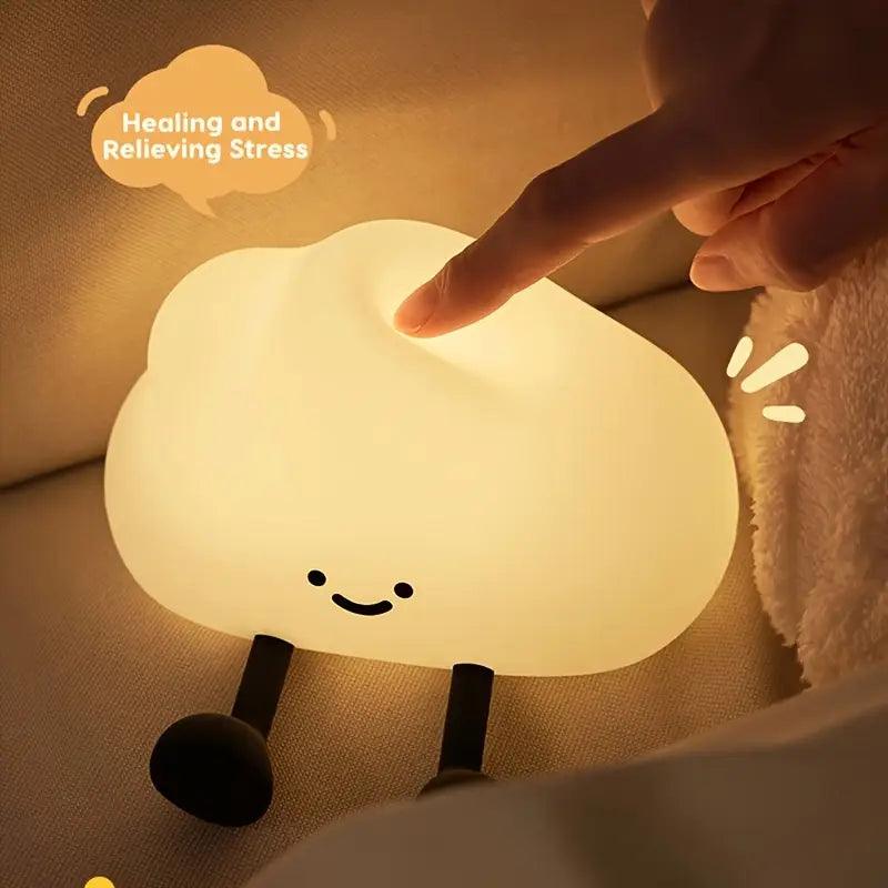 Nuvia Lumo | USB-aufladbare LED Nachttischlampe in Wolkenform mit Touch-Dimmer