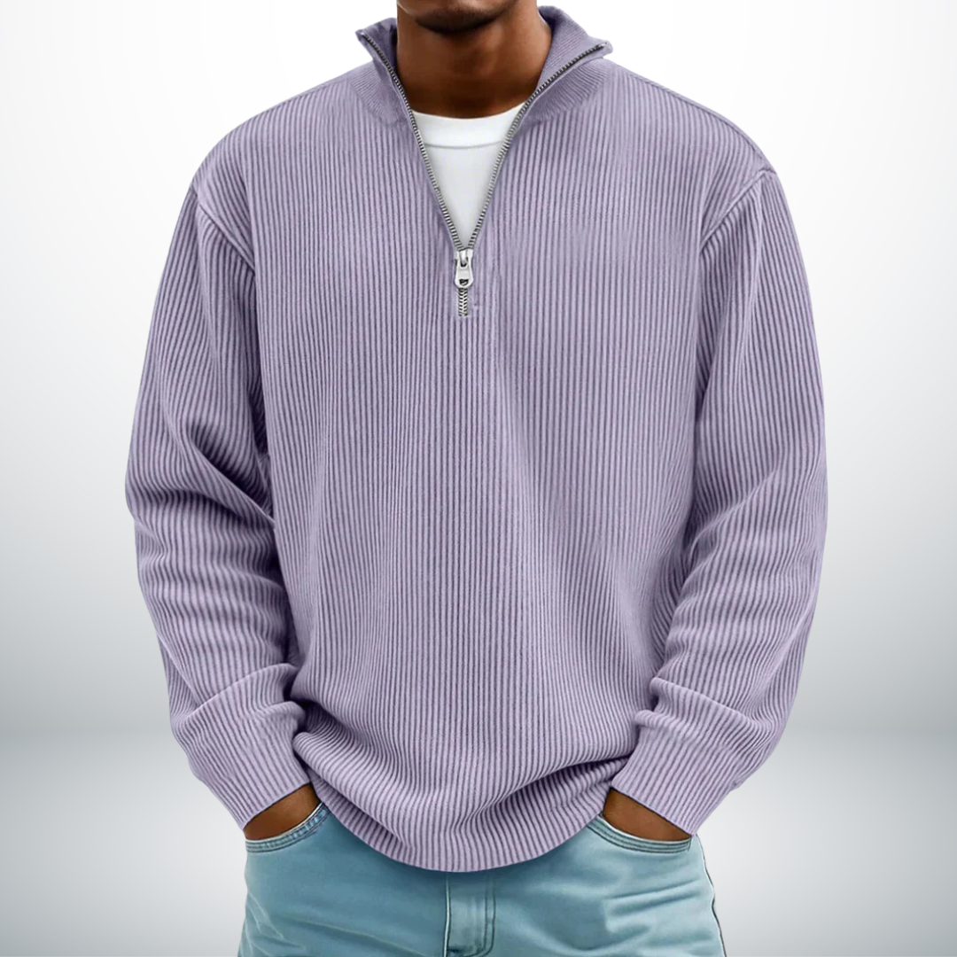 Ethan | Cozy Ribbed Half-Zip Sweater