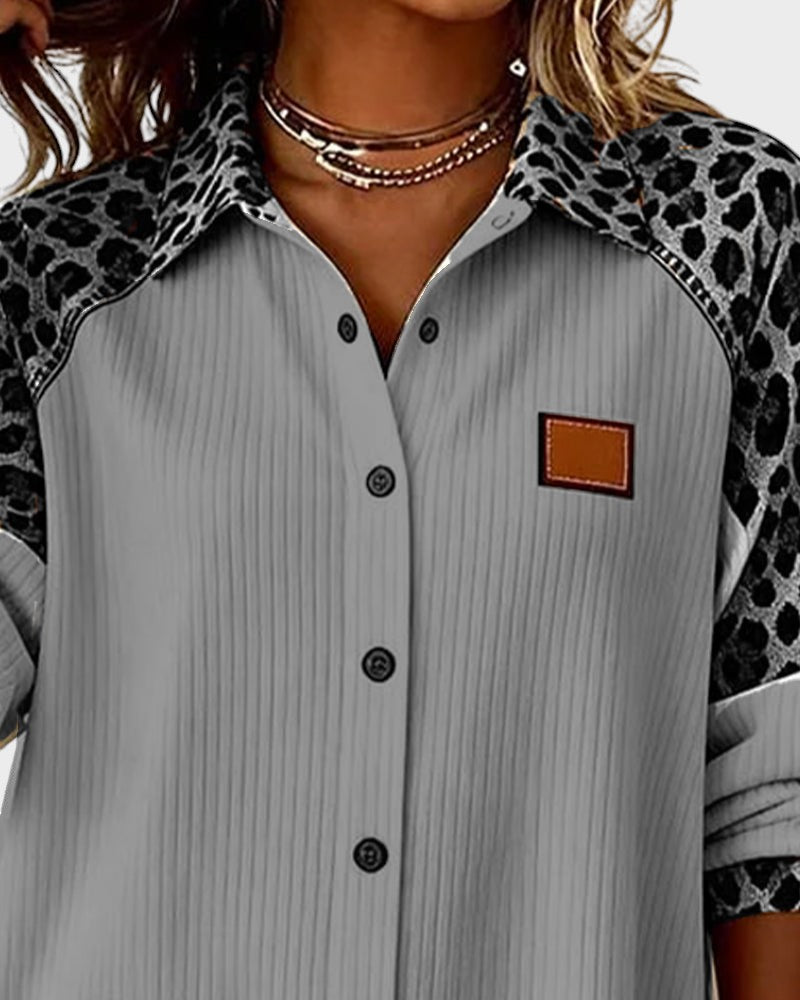 Mireia | Camisa de botones con estampado leopardo