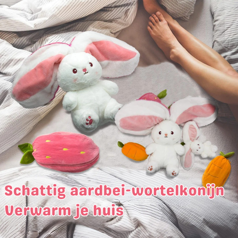 StrawberryBunny – Aardbei & Wortel Veranderbare Plysch Kanin