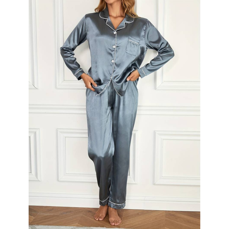 Celeste Luxe Satijnen Pyjamaset voor Dames