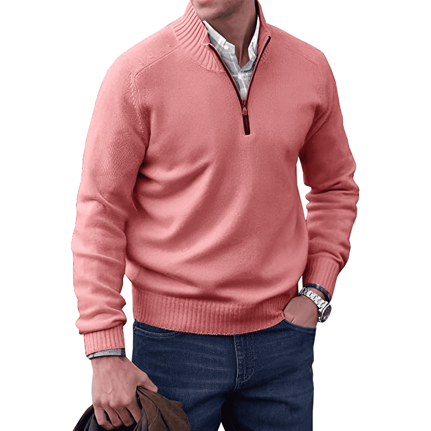 Gilberto | Elegante Suéter de Cachemira con Cremallera