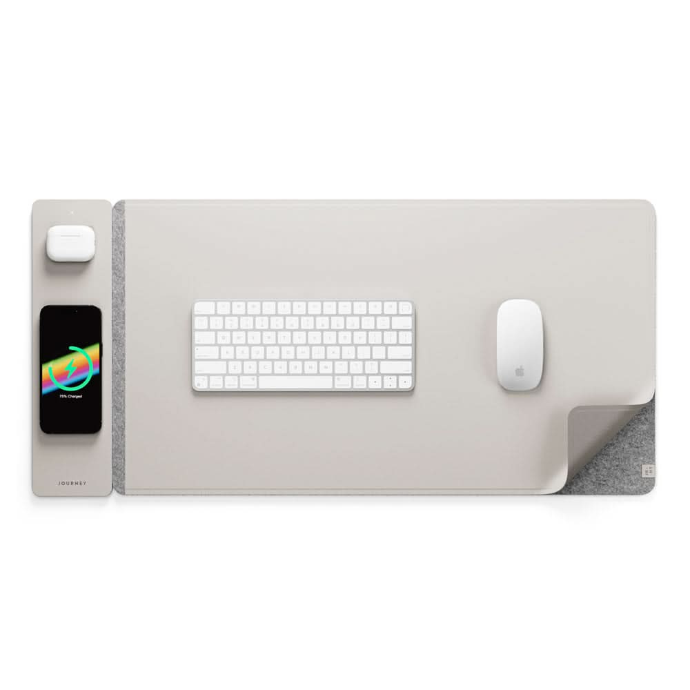 Wireless Charging Desk Mat – Reversible Vegan Leather