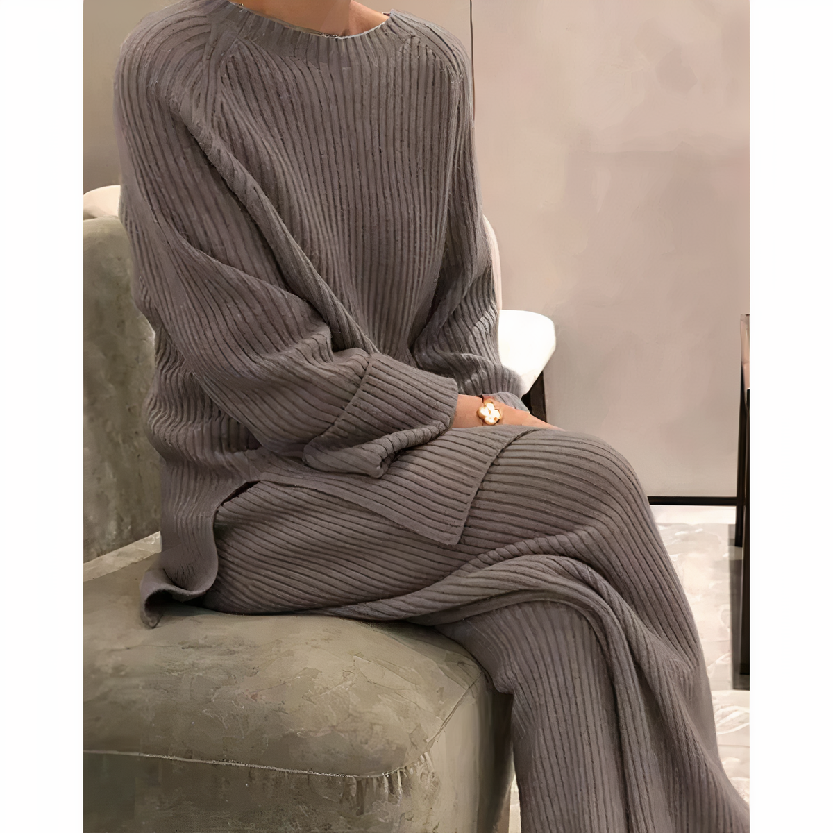 Samantha - Trendy Set van Trui en Gebreide Broek