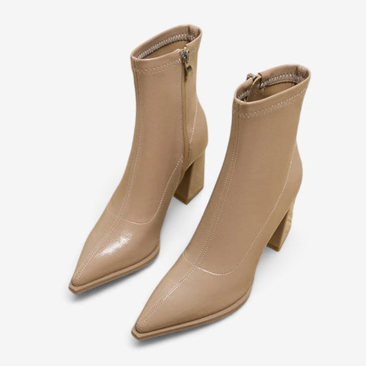 Anna – Bottines à talon épais avec fermeture éclair latérale