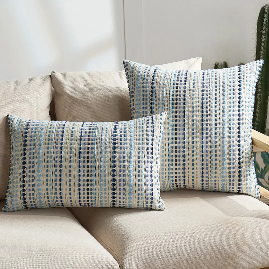 A&L °06 Textured Lumbar Cushion Cover – Modern Woven Stripe Design