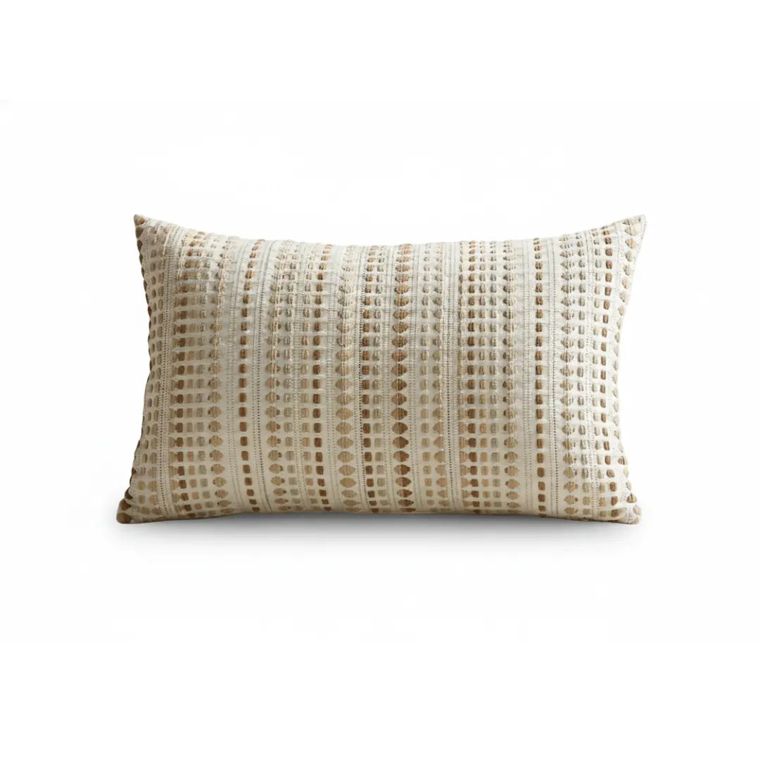 A&L °06 Textured Lumbar Cushion Cover – Modern Woven Stripe Design