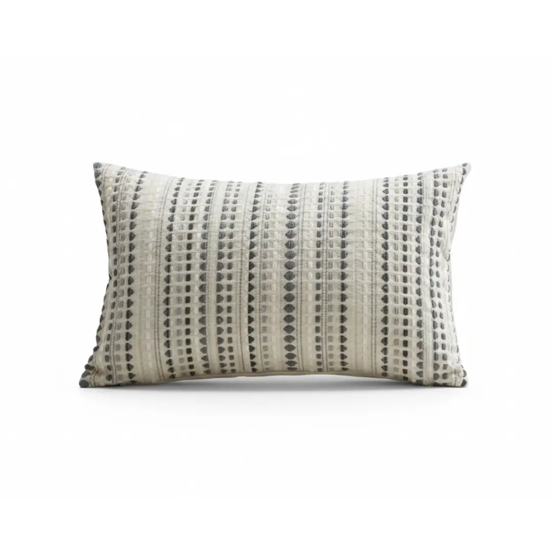 A&L °06 Textured Lumbar Cushion Cover – Modern Woven Stripe Design