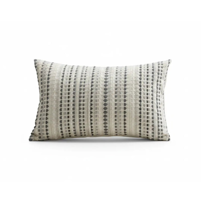 A&L °06 Textured Lumbar Cushion Cover – Modern Woven Stripe Design