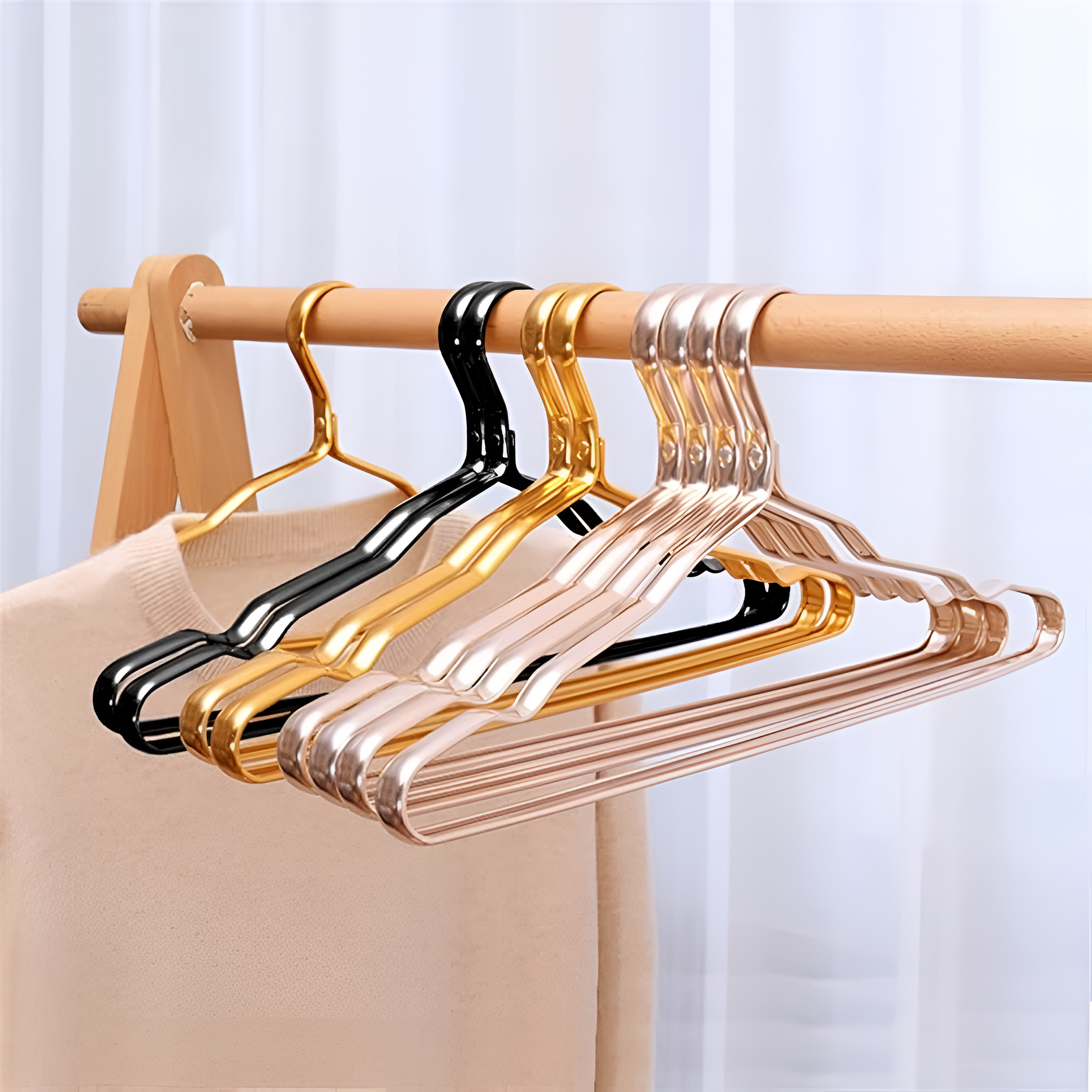 Aluminum Non-Slip Clothes Hangers Set - Space Saving & Durable 6