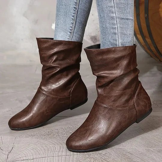 Amara Bottes en Cuir Femme – Bottes en Cuir Véritable avec Semelle Antidérapante & Coupe Élégante