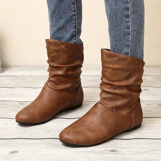 Amara Bottes en Cuir Femme – Bottes en Cuir Véritable avec Semelle Antidérapante & Coupe Élégante