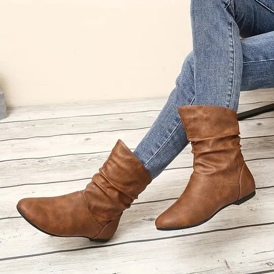 Amara Bottes en Cuir Femme – Bottes en Cuir Véritable avec Semelle Antidérapante & Coupe Élégante