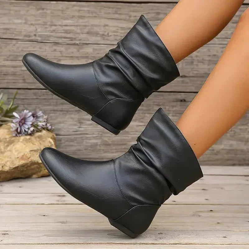Amara Bottes en Cuir Femme – Bottes en Cuir Véritable avec Semelle Antidérapante & Coupe Élégante
