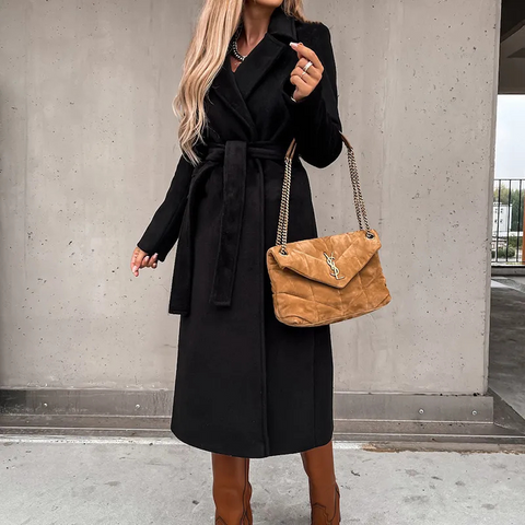 Avencea Wool Coat | Elegant Long Coat for Women