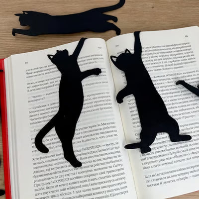 KittyMark - Marcapáginas Metálicos con Forma de Gato