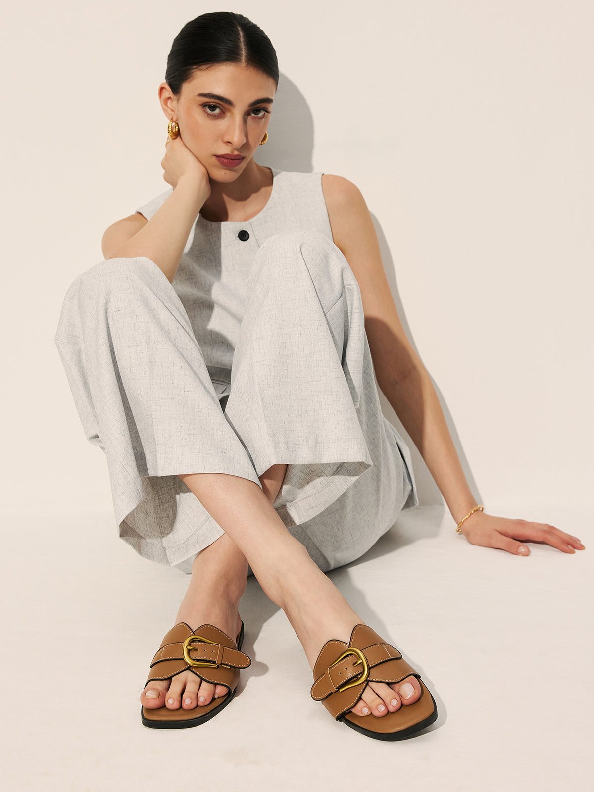 Héloïse Sandales Femme Cuir – Confortables avec Bride Ajustable & Semelle Ergonomique