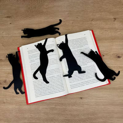 KittyMark - Marcapáginas Metálicos con Forma de Gato