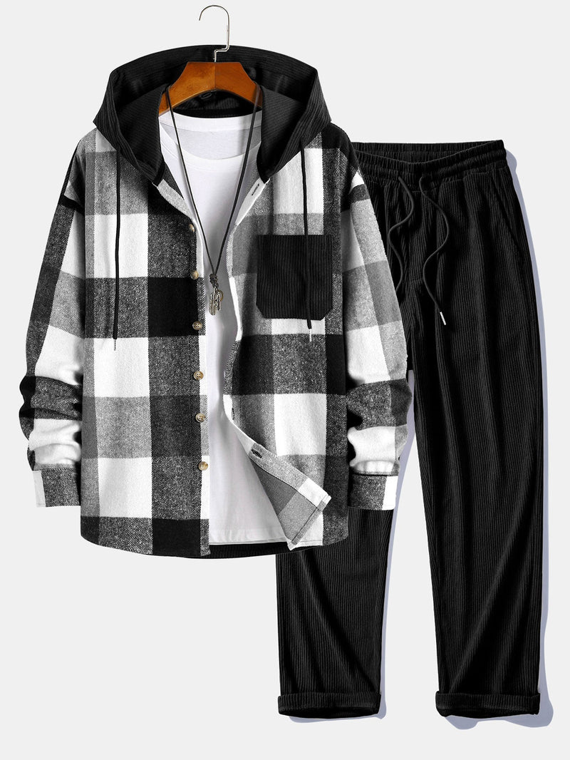Balthazar - Conjunto De Sudadera Con Capucha y Pantalones De Pana Con Parches