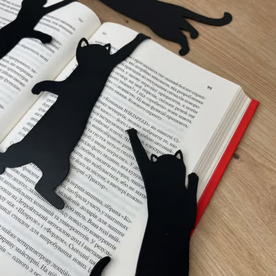 KittyMark - Marcapáginas Metálicos con Forma de Gato