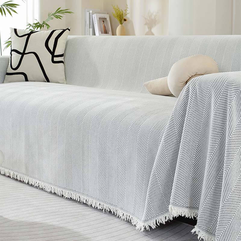 Blanket Chenille Herringbone Tassel Design | Carven
