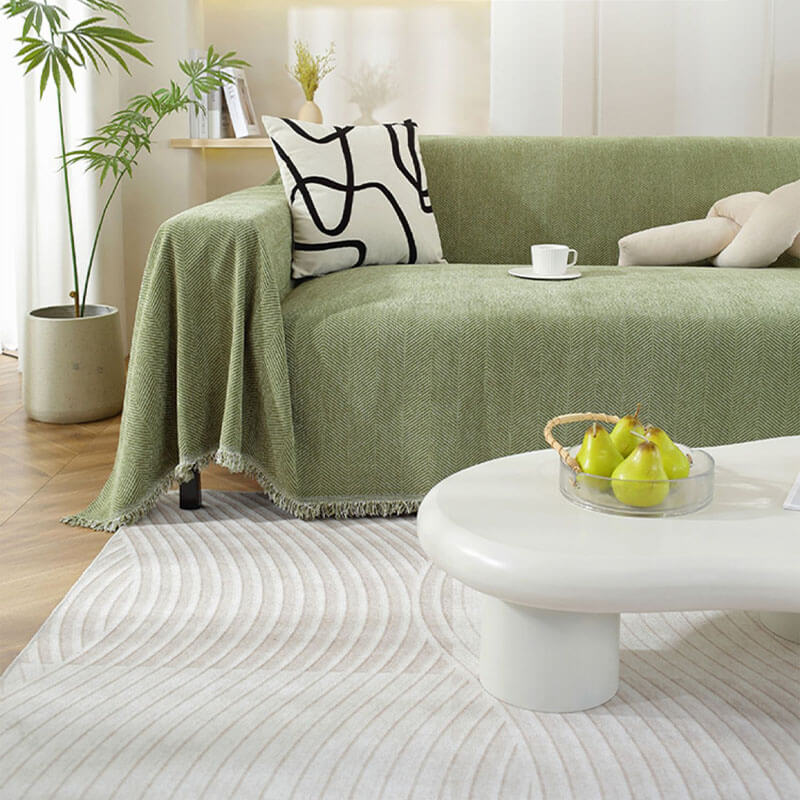 Blanket Chenille Herringbone Tassel Design | Carven