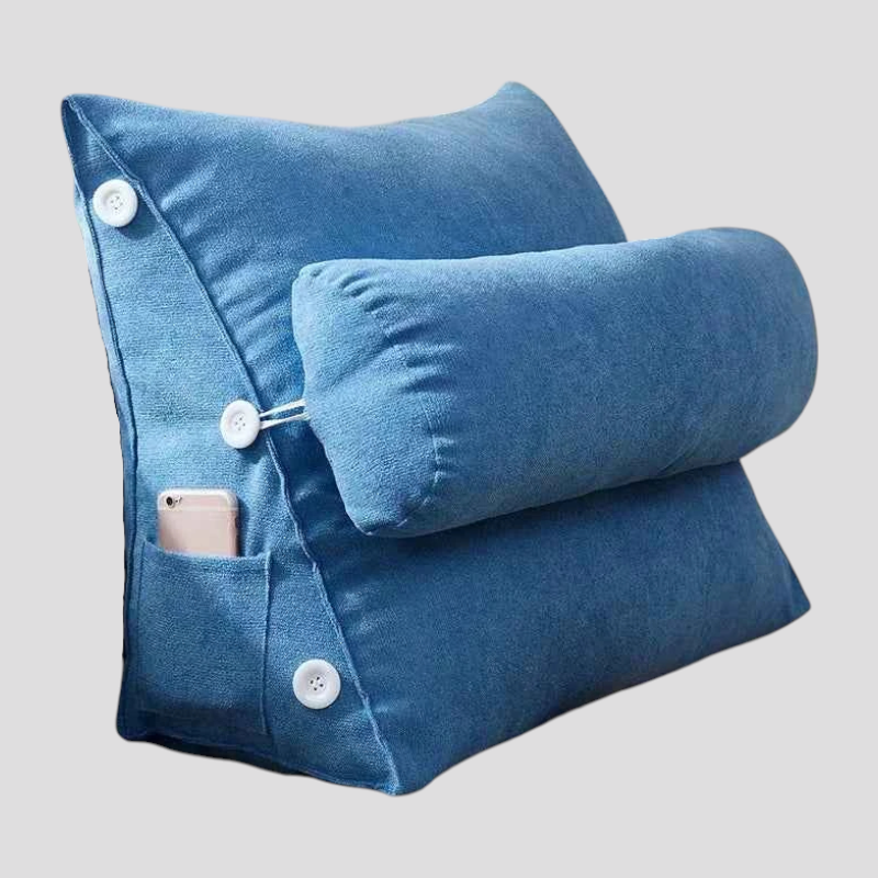 Coussin de Lecture Triangulaire en Peluche Coton