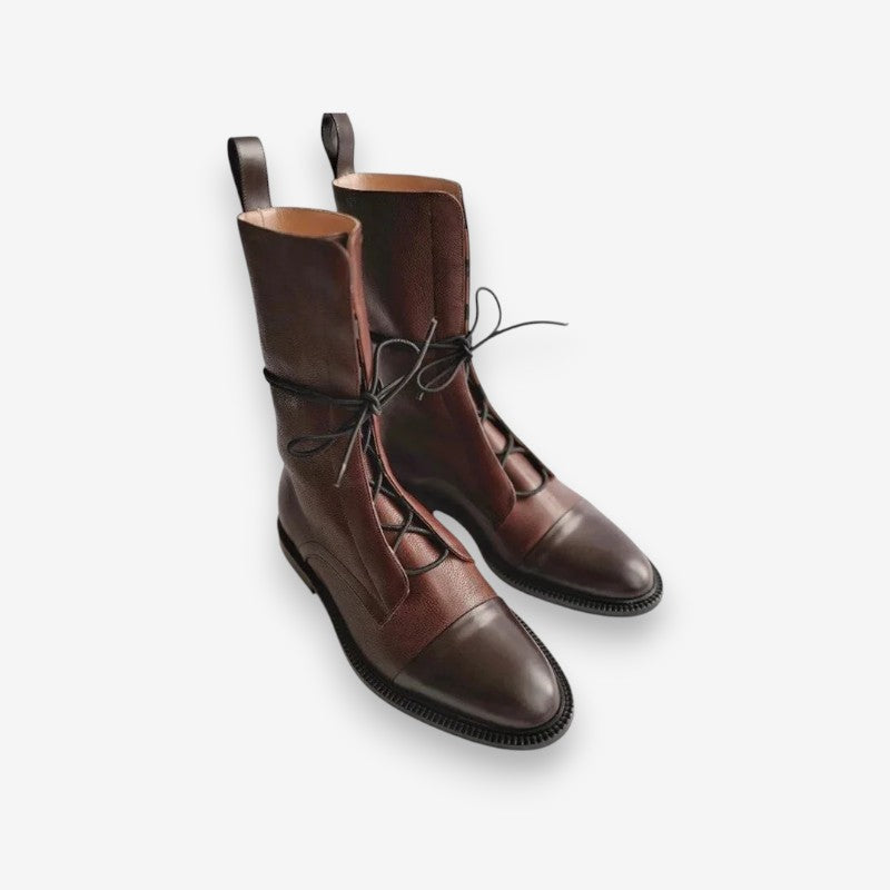 Nancy – Bottines à Cheville avec Lacets Boucle Haute et Semelle Antidérapante