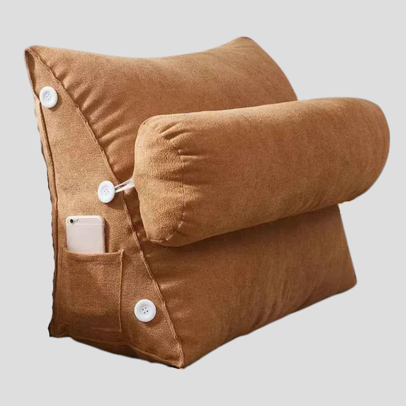 Coussin de Lecture Triangulaire en Peluche Coton