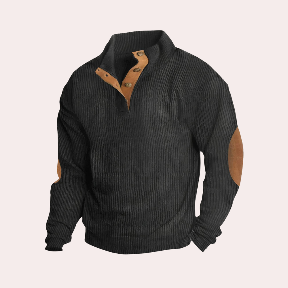 Avencea - Men's Casual Ribbed Sweatshirt