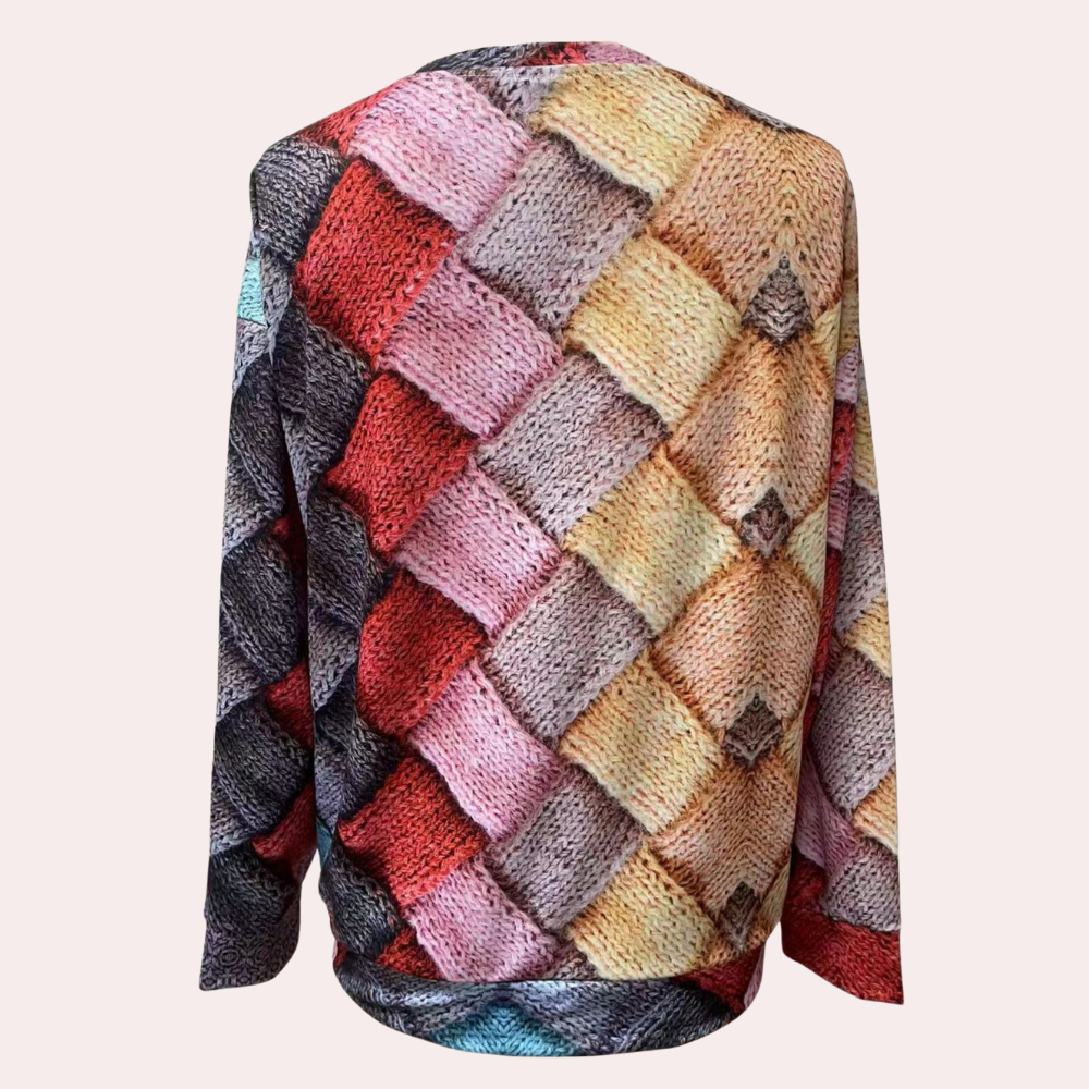 Livia – Pull femme d’hiver à imprimé graphique