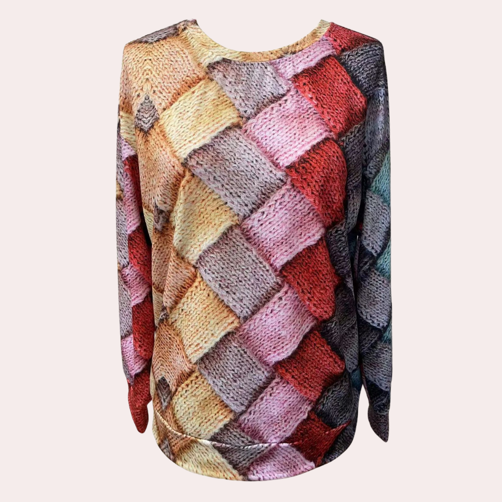Livia – Pull femme d’hiver à imprimé graphique