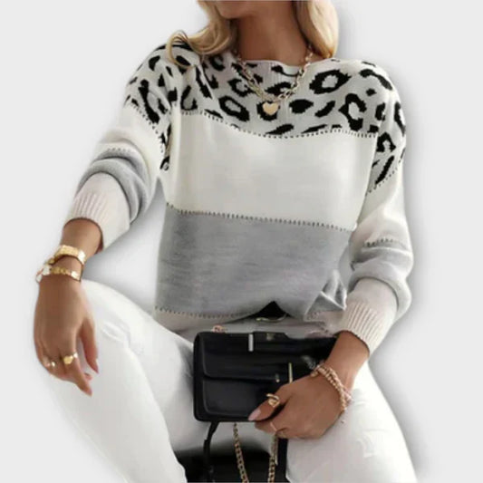 Lujza - Leopard Minta Pulóver