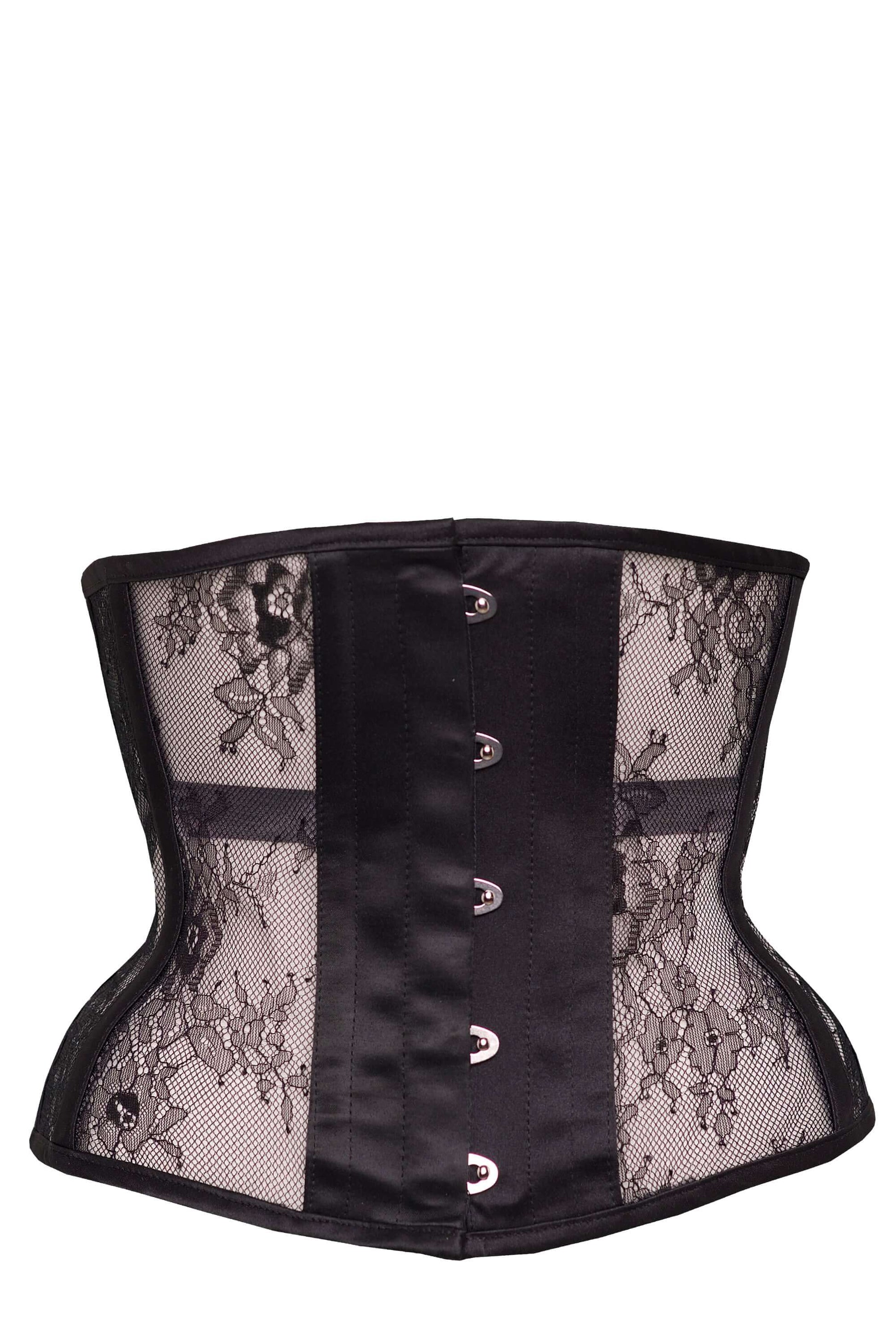Black Lingerie Weight Mesh Underbust Corset - LivingCurves Shapewear 20" Corset (Suitable for 58-62cm Natural Waist)