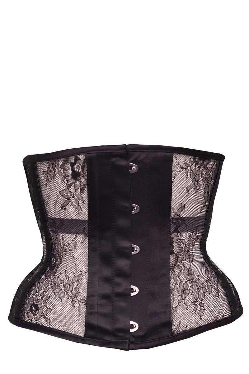 Black Lingerie Weight Mesh Underbust Corset - LivingCurves Shapewear 20" Corset (Suitable for 58-62cm Natural Waist)