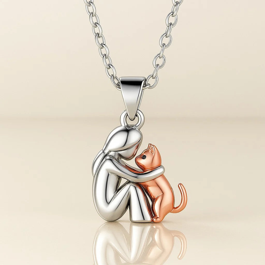 Knuffelkat hanger ketting