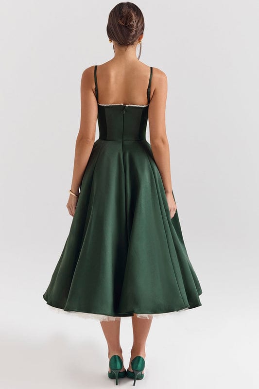 Celestina – Corset-Style Sleeveless Midi Dress