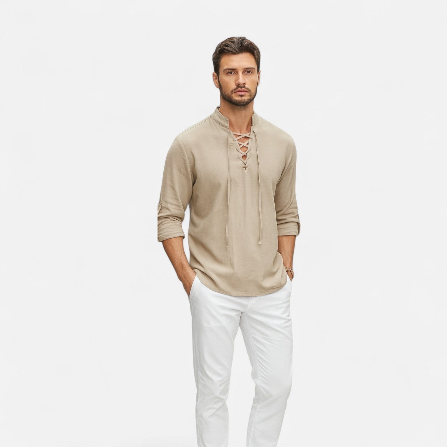 Chemise médiévale pour homme en lin et coton – Esprit Viking, élégance d'époque