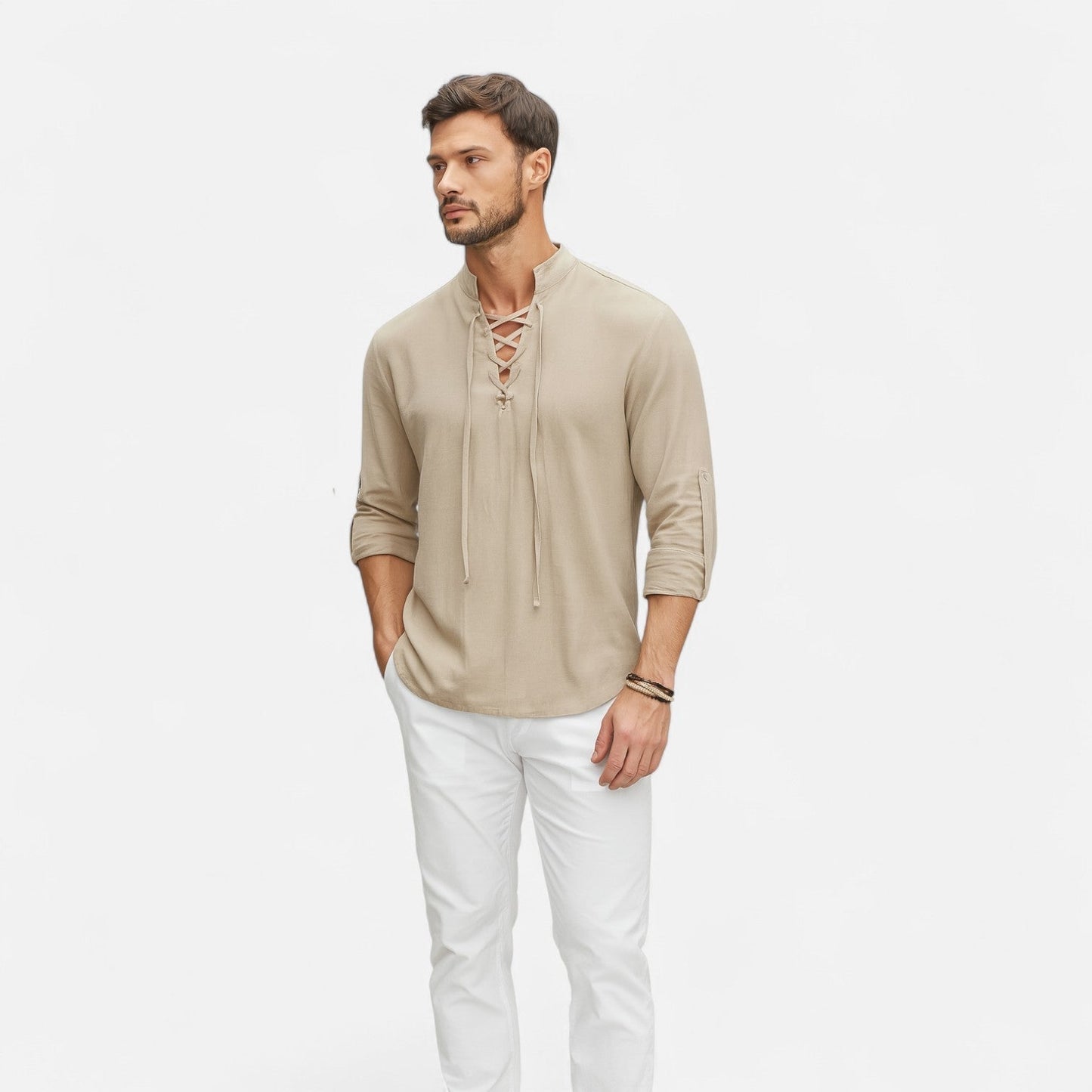 Chemise médiévale pour homme en lin et coton – Esprit Viking, élégance d'époque